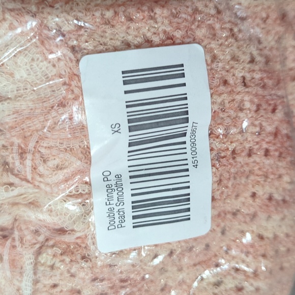 NWT White House Black Market Peach Smoothie Fringe Crochet Sweater Size XS - Picture 5 of 5